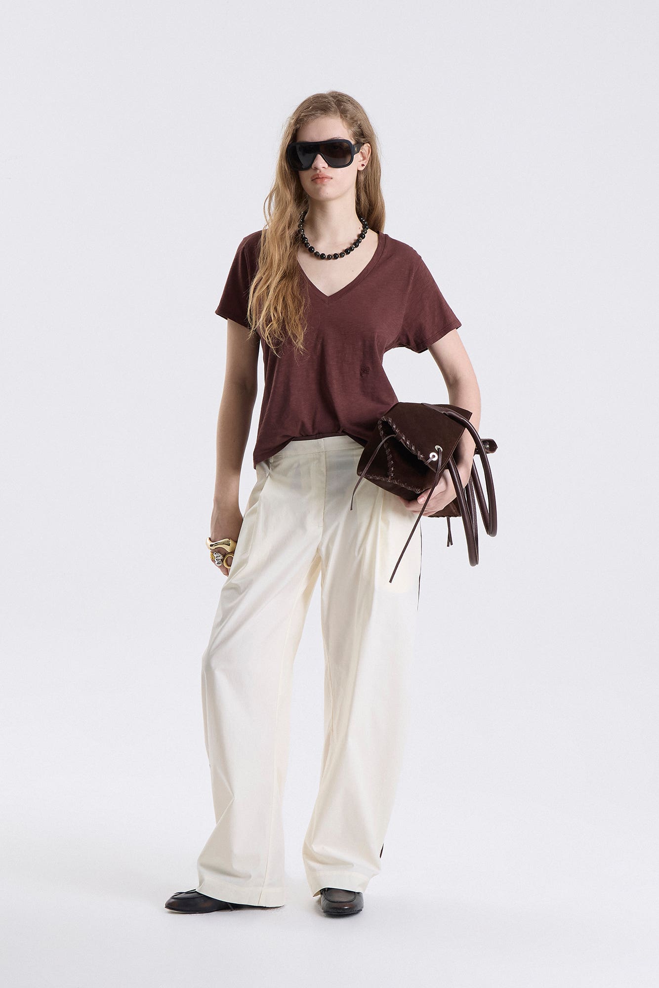 Remera V Jora Chocolate